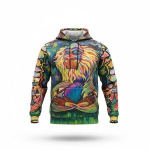 Vibrant Multicolor Graphic Men's Hoodie
